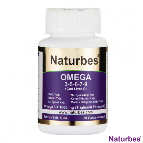 Naturbes Omega 60 - Omega 3 - 5 - 6 - 7 - 9 ve Omega 11 (KARGO BEDAVA)