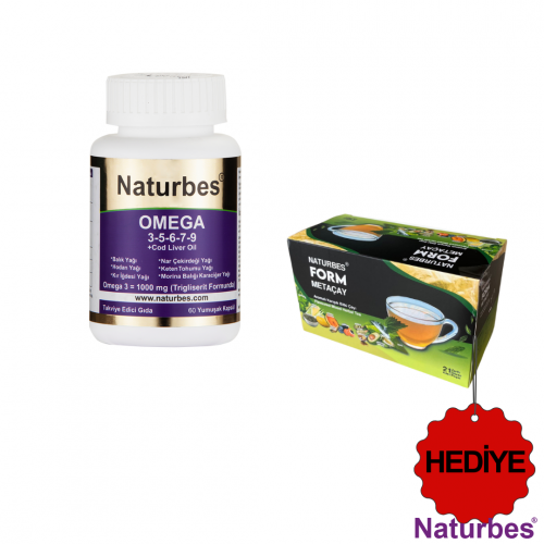 Naturbes Omega 60 - Omega 3 - 5 - 6 - 7 - 9 ve Omega 11 (KARGO BEDAVA)